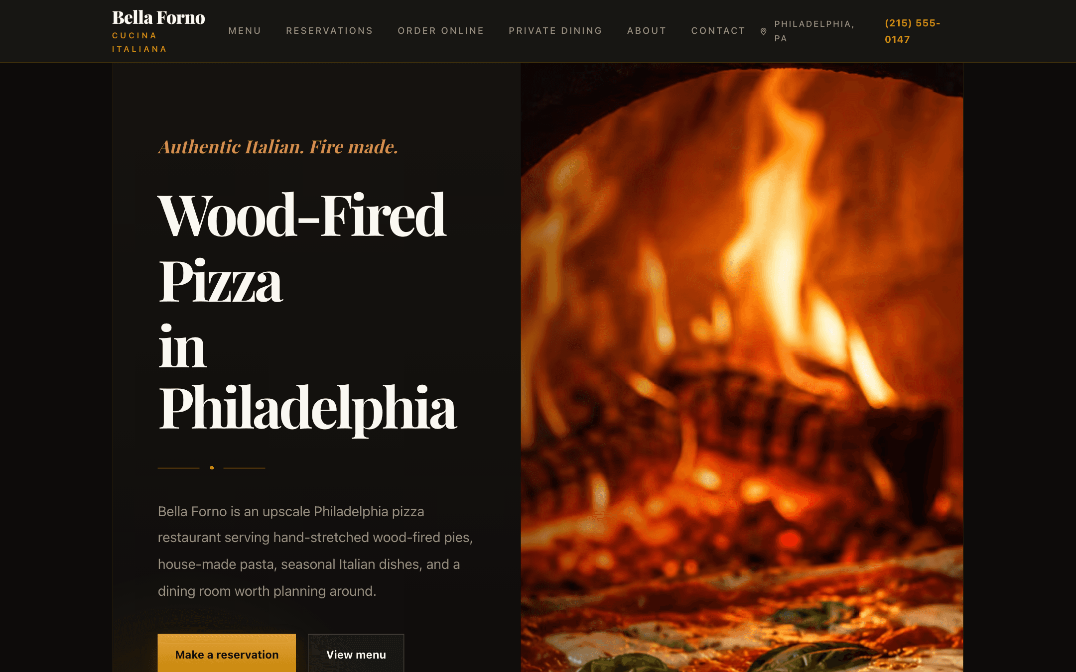 Screenshot of Bella Forno